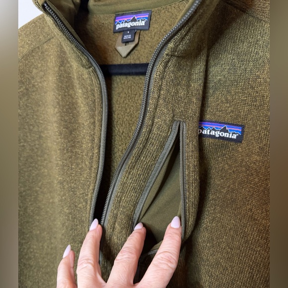 Patagonia Men's Better Sweater 1/4 Zip Olive Green Size L - Picture 6 of 9